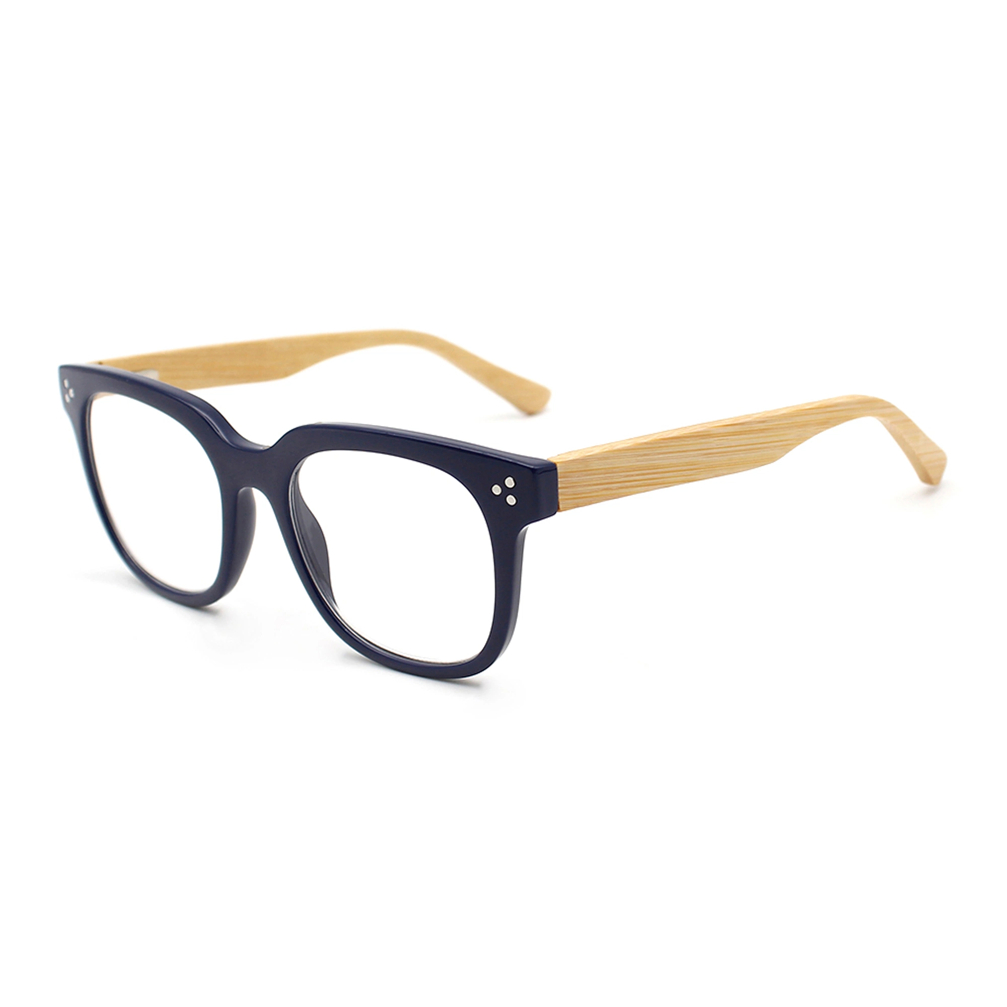 Unique Design Bamboo Temple Circle Frame Ecofriendly Reading Glasses Wholesale/Supplier Flexible Hinge Best PC Reading Glasses (WRP21052)