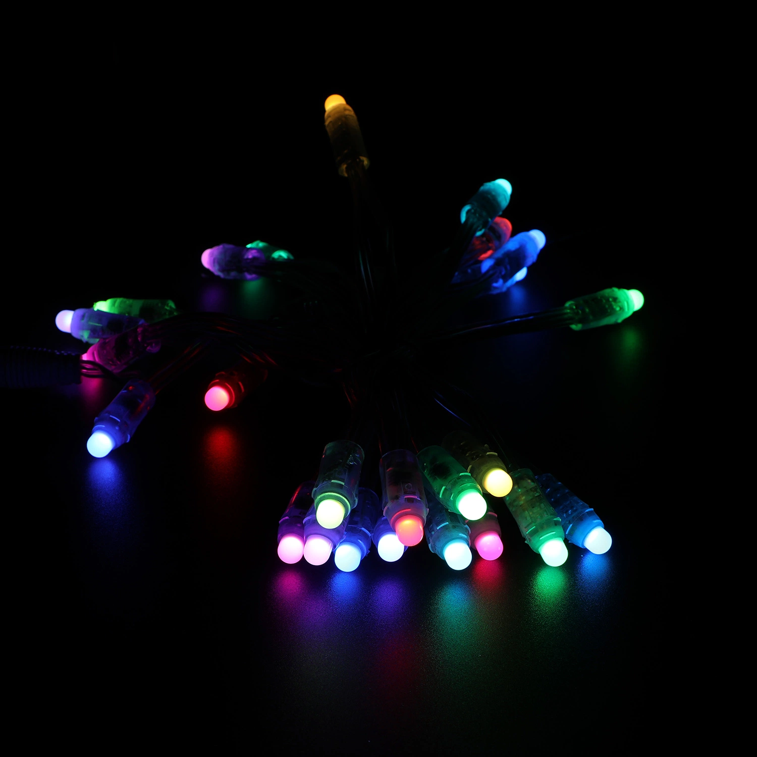 High quality/High cost performance  Outdoor Christmas Tree Decorative LED Module 8mm RGB Pixel Bullet String Light