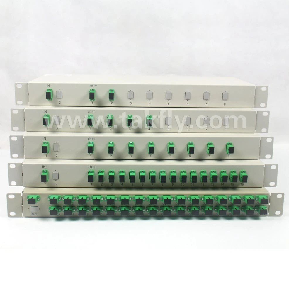 RoHS Compliant Gpon Epon Rack Mount Fiber Optic PLC Splitter