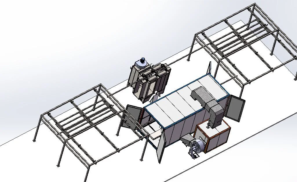 Powder Coating Line with Powder Paint Gun /Oven/ Whole Set Equipment/Set up