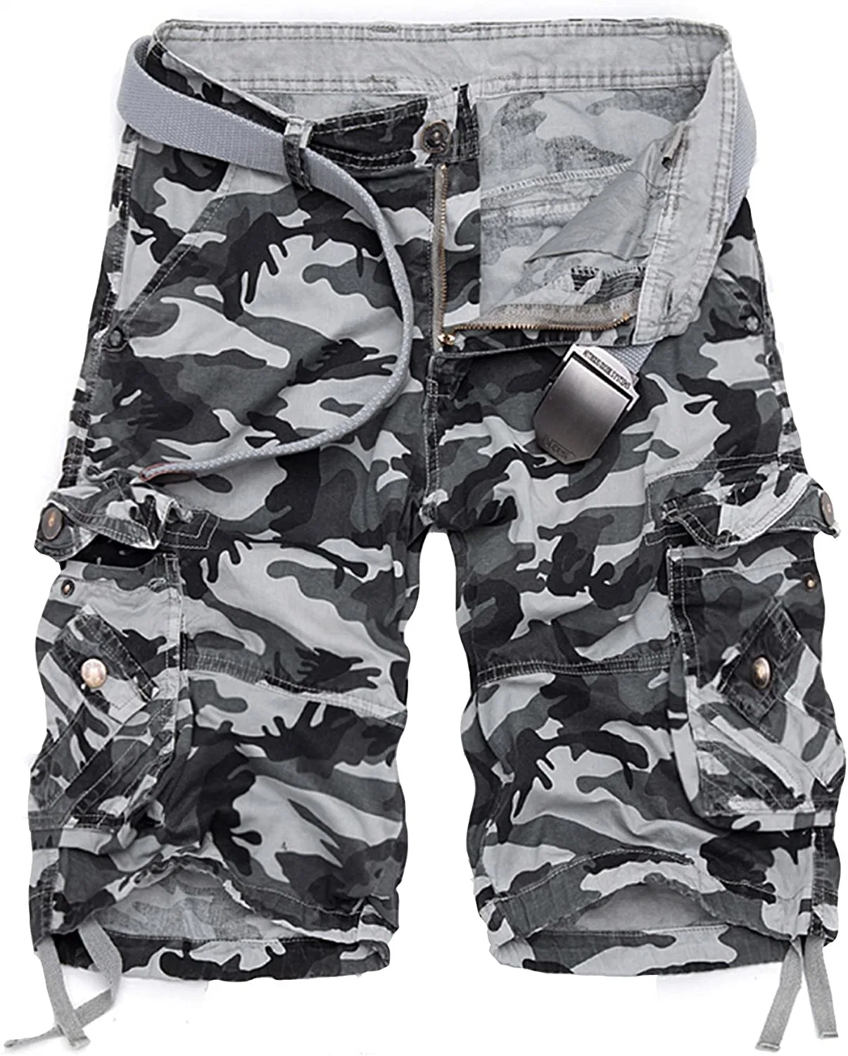 Colocar Comouflage relajado al aire libre Camo Cargo Shorts para hombres