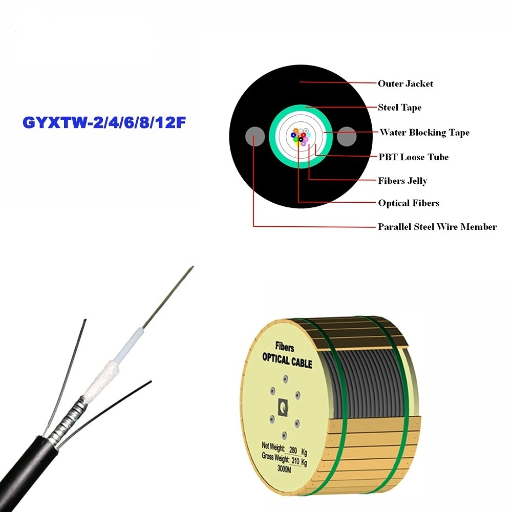 GYXTW 2 4 6 8 12 Core Outdoor Fiber Optical Cable