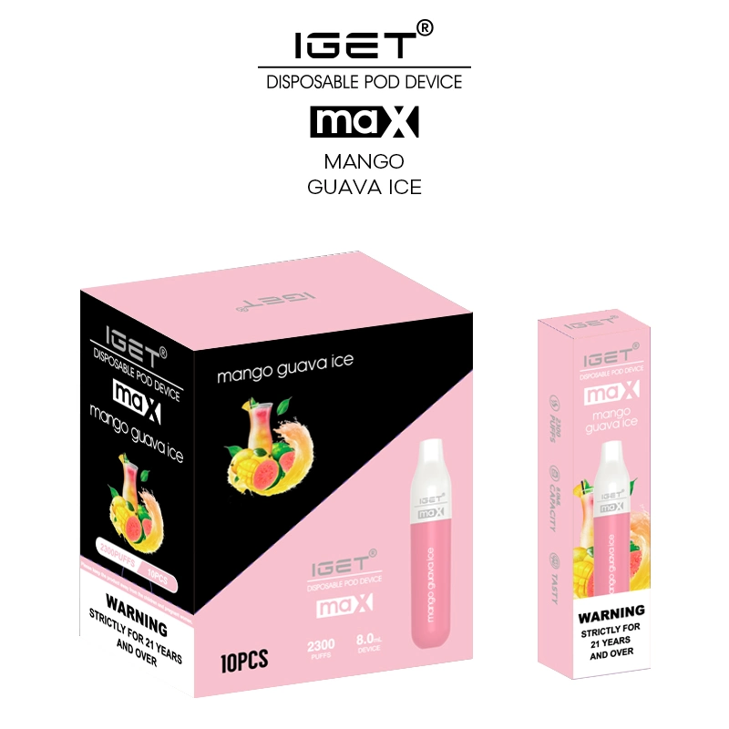 Iget Max 2300 bouffées goûter les saveurs de fruits jetables Mini cigarette électronique