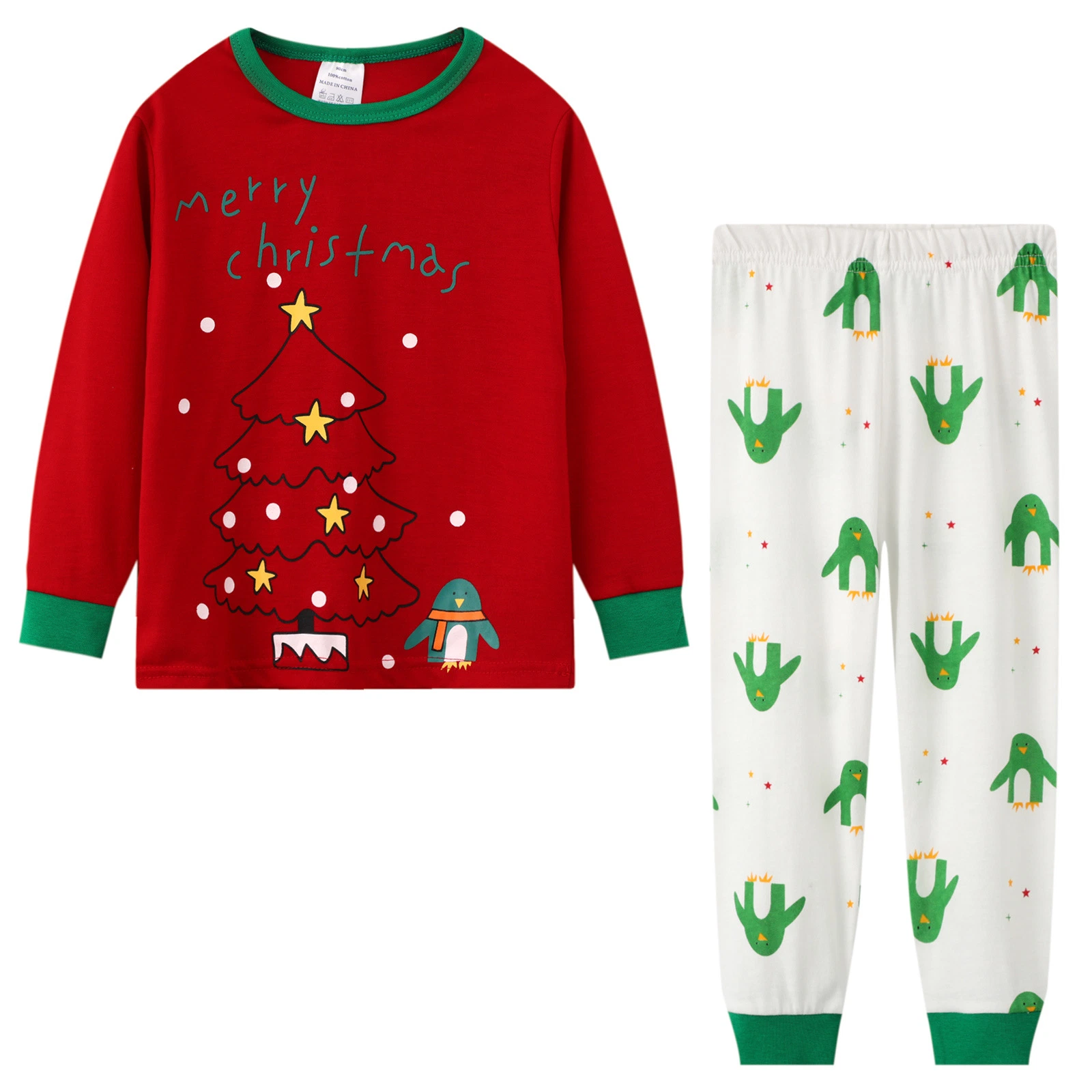 Pajamas de Natal de roupa de casa estampada em Santa Claus