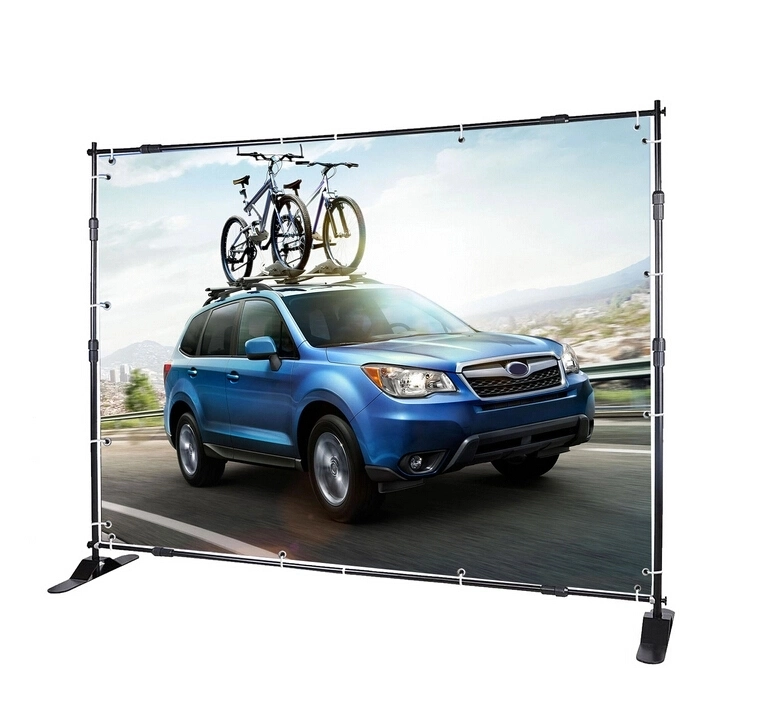 China Supply Adjustable Backdrop Slim Wall 8FT 10FT Telescopic Banner Stand for Trade Show Display