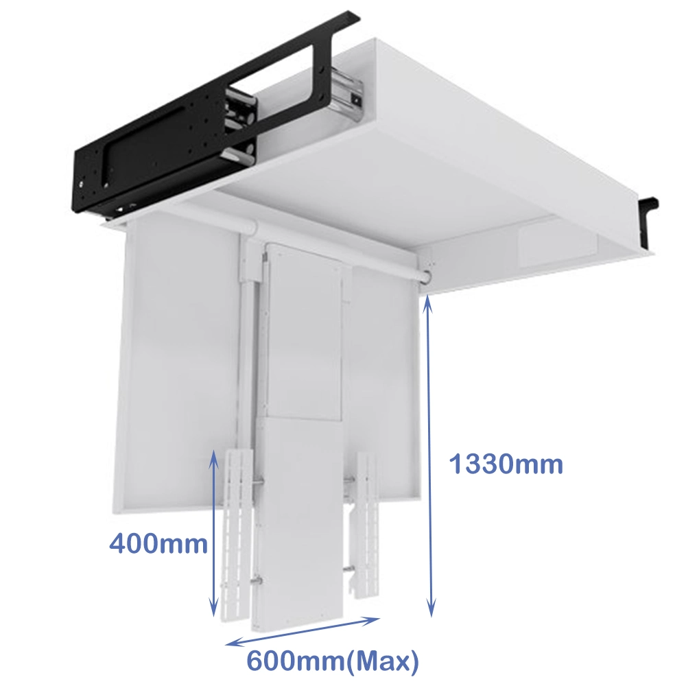 32 46 55 65 75 85 100 Inch High quality/High cost performance High Performance Smart Electric Controllers TV Mount Bracket Flip Down Motorized Ceiling TV Lift