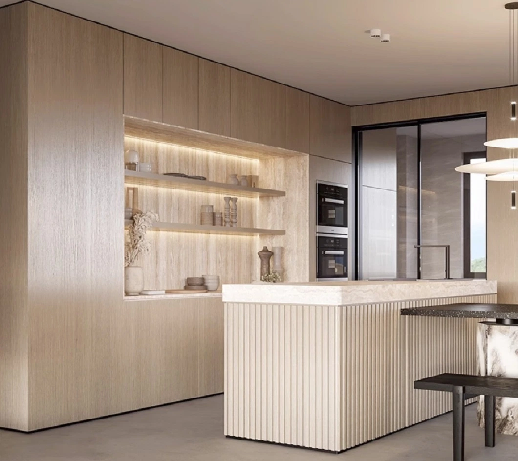 New Design Modular Modern Kitchen Cabinetry Foshan Solid Wood Melamine Rta Kitchen Storage Cabinet