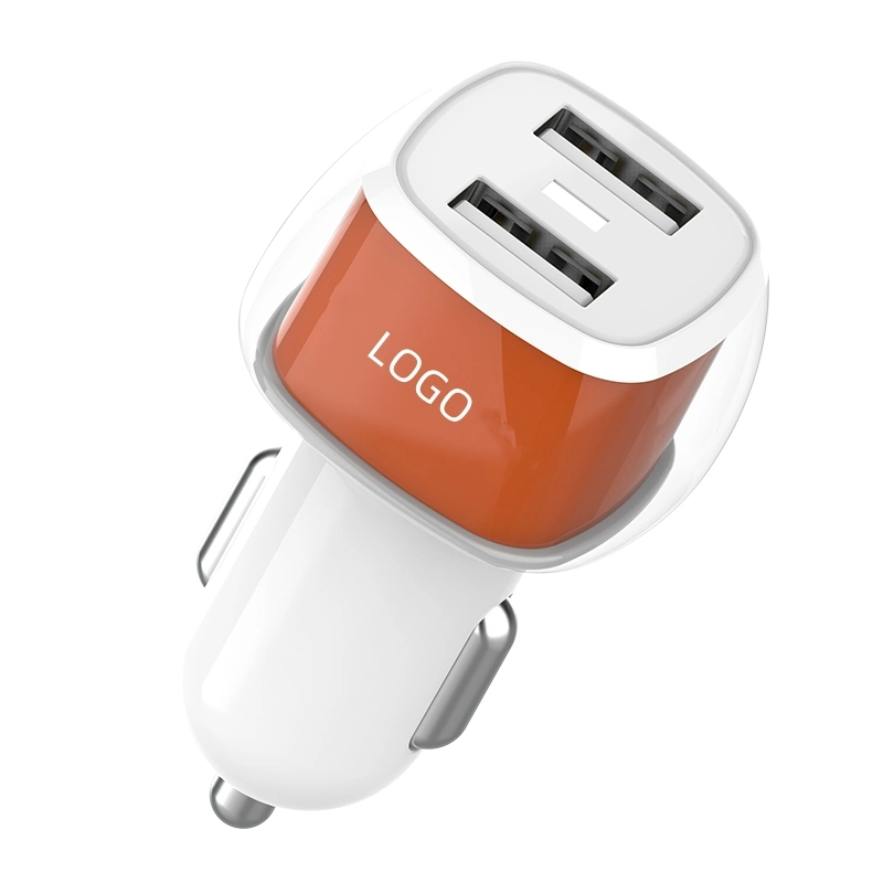 Adaptador de cargador USB personalizado para coche puertos dobles Cargador de carga rápida