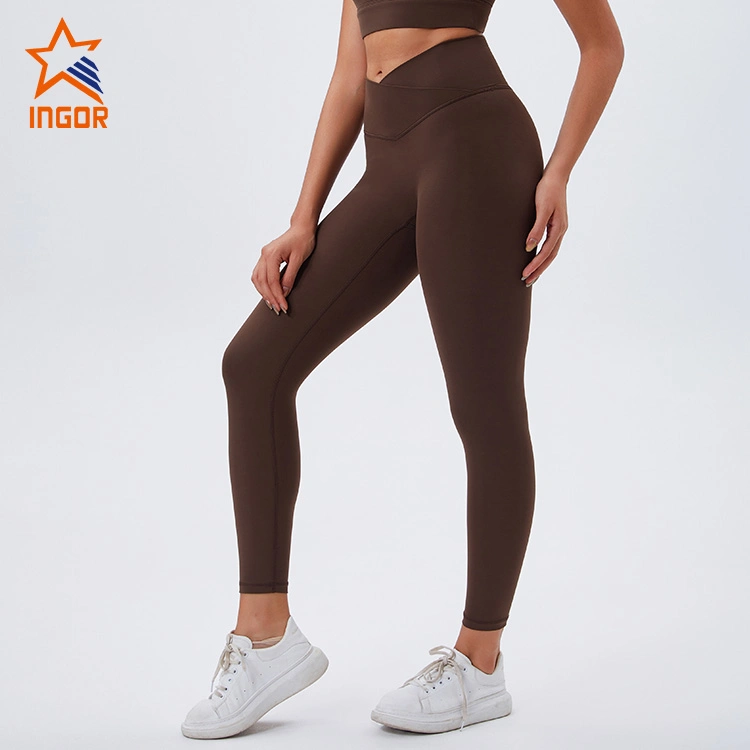 Ingor Sportswear Fitness Clothing Manufacturer Custom High Waist Scrunch Butt Yoga Pants Activewear Tights Workout Sportswear Gym Wear Leggings Running Wear