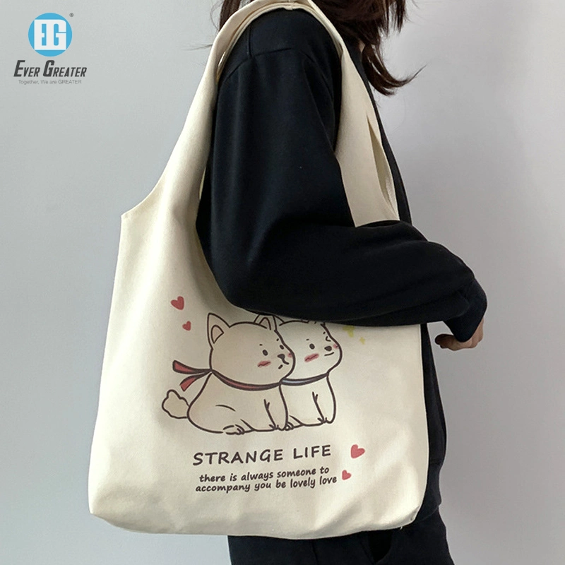 Cotton Tote Bag Shopping with Printing Logo Bolsos Sac &agrave; Main Sacola