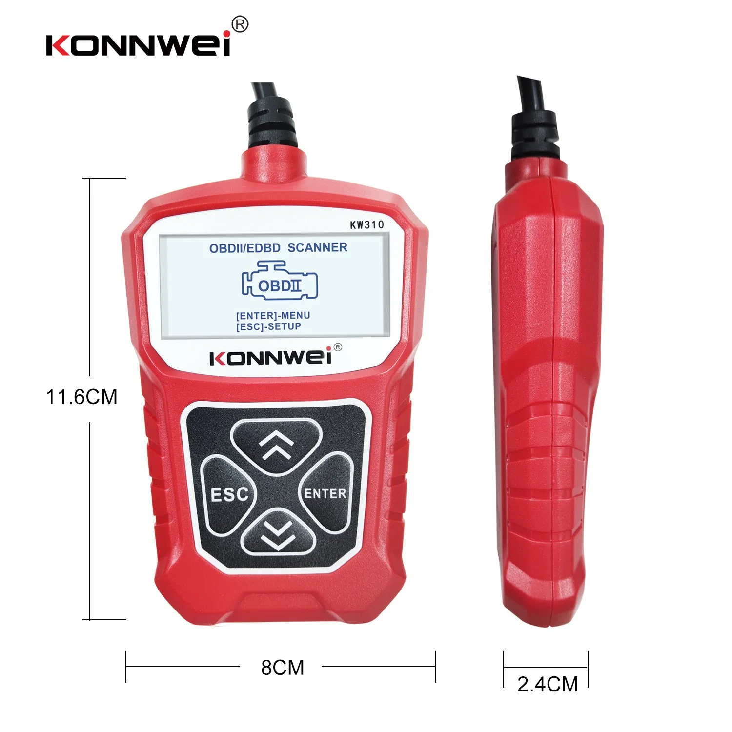 12V Coches Baratos Ecomomic Konnwei Herramienta de diagnóstico de la DBO2