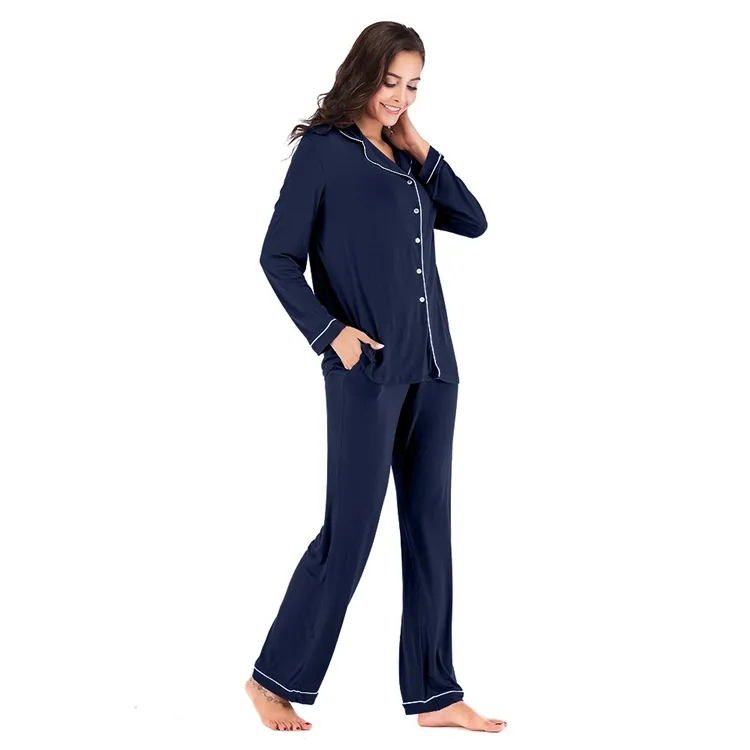 2021 Custom High quality/High cost performance  Women Pyjamas 100% Cotton Modal Women Pajamas 2 PCS Set Sleepwear Sleep Wear Nightwear