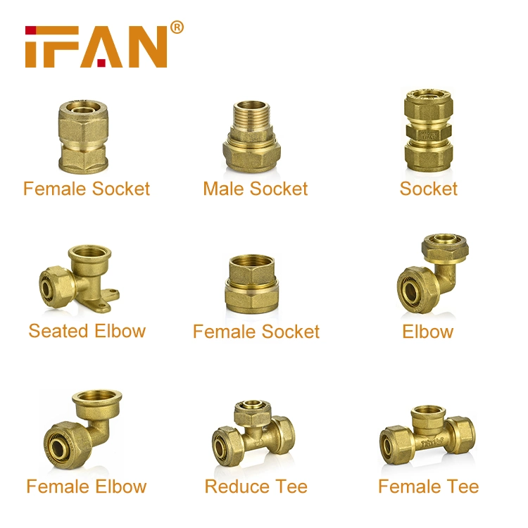 Ifan Factory Aluminum Plastic Composite Water Tube Brass Compressions Press Fittings Yellow Gas Pex Pipe