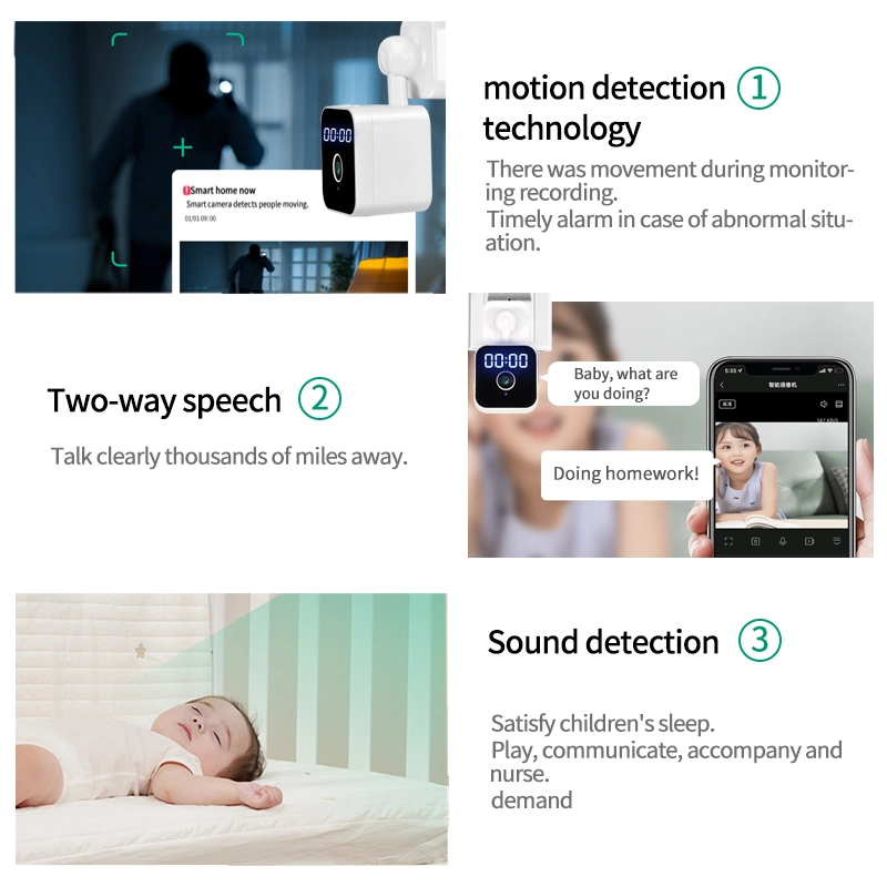 كاميرا فيديو ذكية مزودة بتقنية WiFi صغيرة وعالية الجودة بدقة 3 ميجابكسل كاميرا أمان منزلية