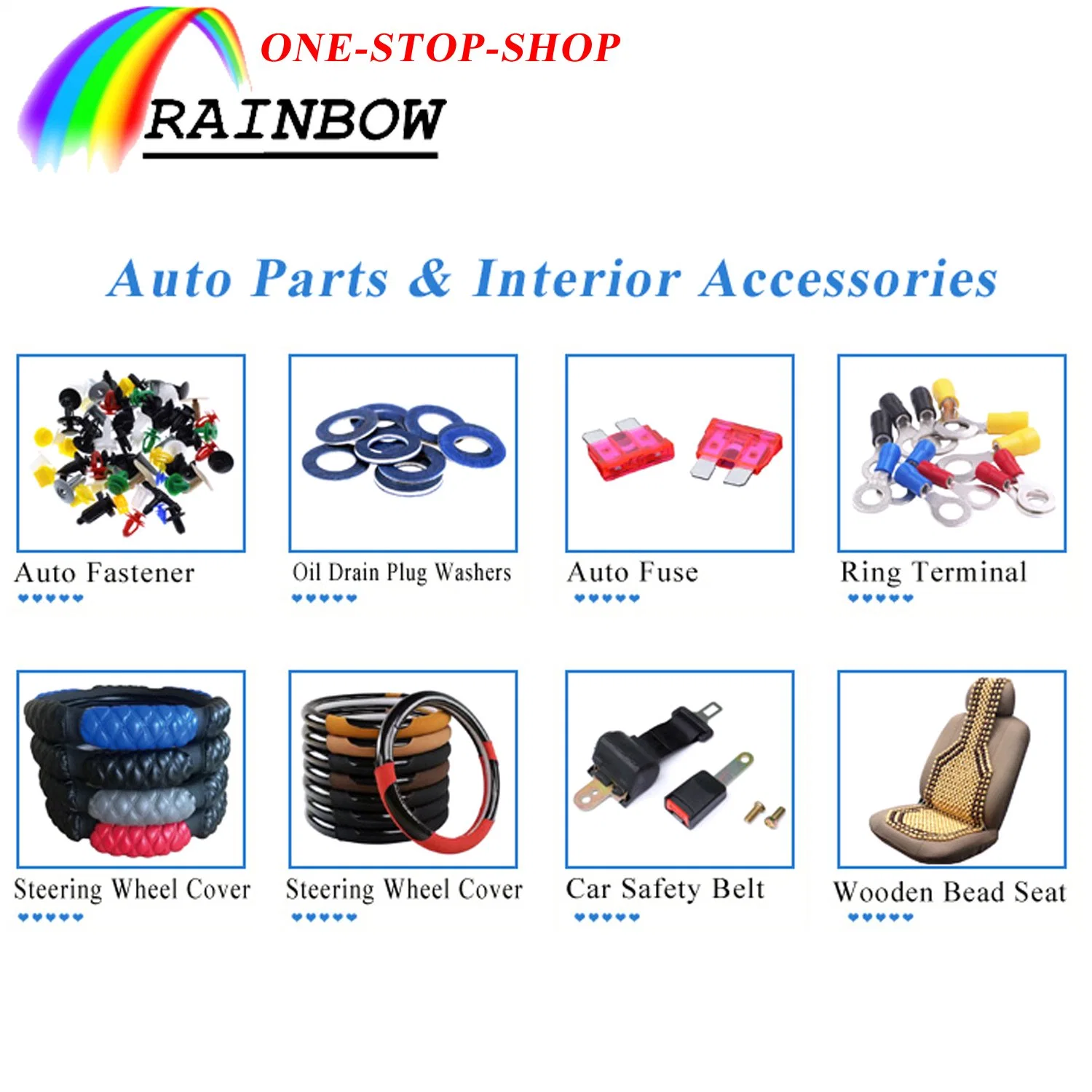 Factory Price Car Auto Parts Auto Plastic Clips/Fastenter/Horn/Spark Plug/Bulb/Hydraulic Bottle Jack/Sanding Pad/Cover/Brake Pads/Wiper Blade Car Accessories