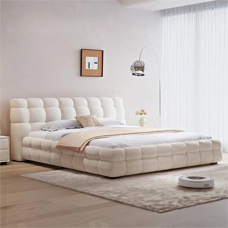 Modern Bedroom Furniture Double King Size Wool Bed