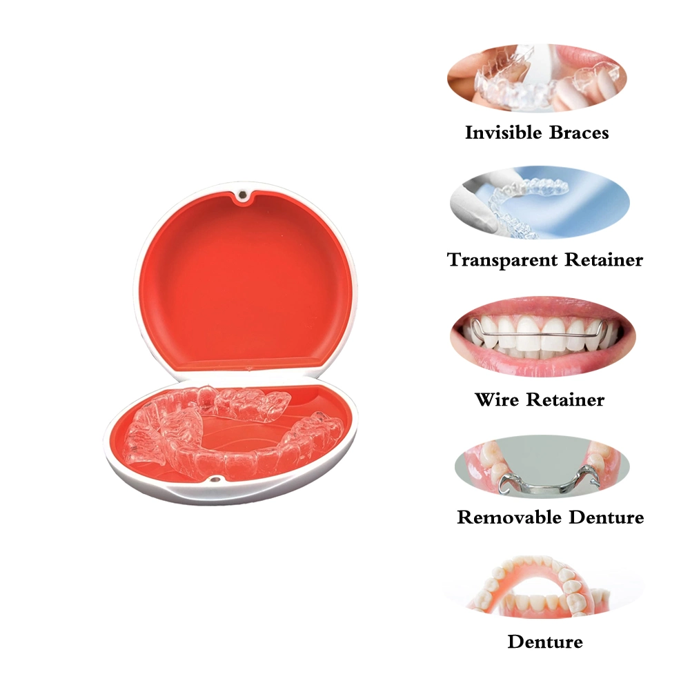 Niedliche Halterung Box mit Spiegel Tragbare Aligner Fall Kieferorthopädie Dental Aufbewahrungsbox