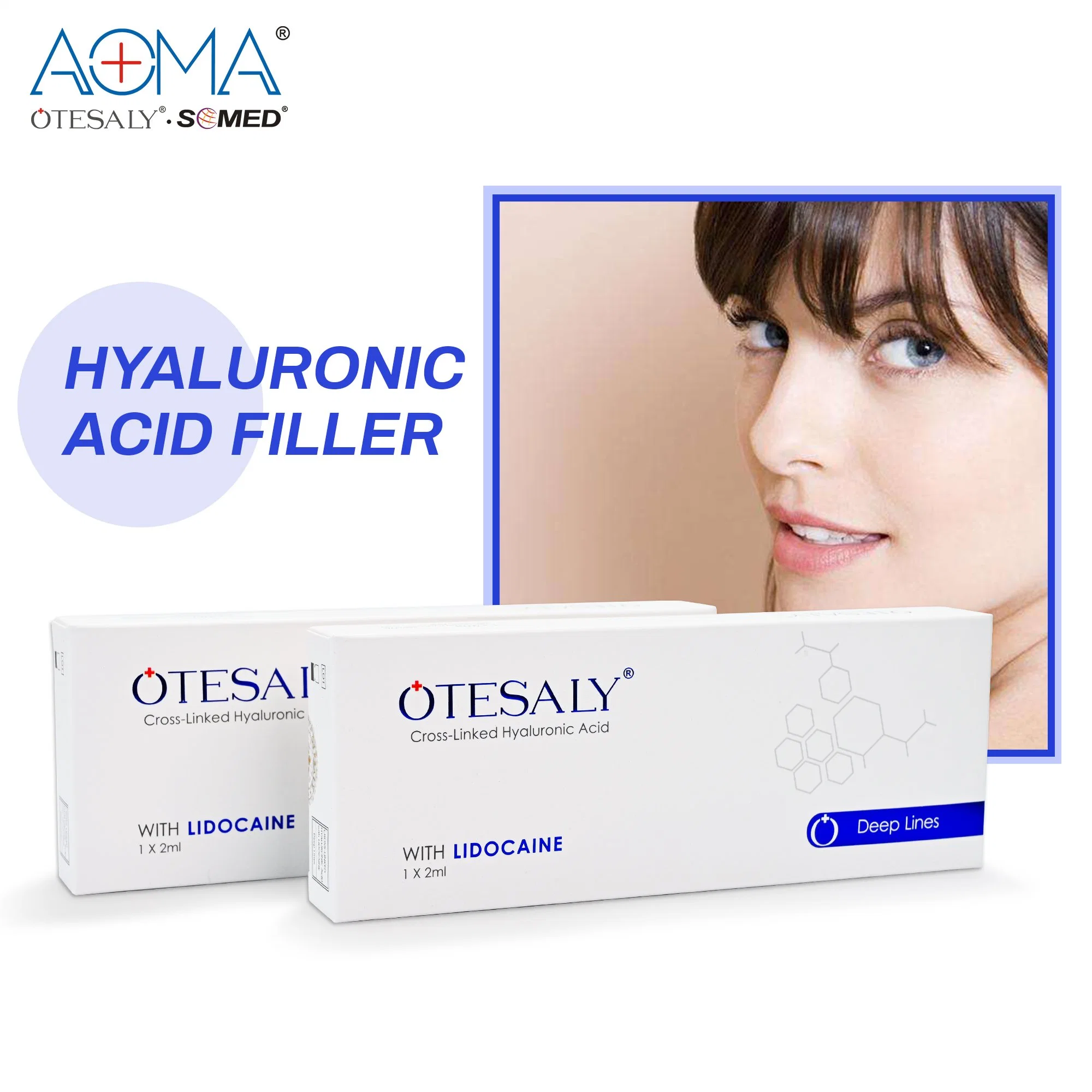 OEM Otesaly 2ml relleno Dermal con inyección de Lido para labios Mejora de la cara