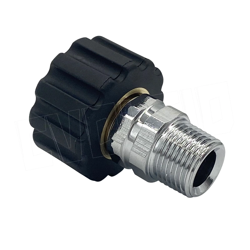 Accesorios de Hidrolimpiadora 3/8 Pulgada NPT Adecuado a M22 14mm Adaptador de manguera de lavado a presión de latón niquelado