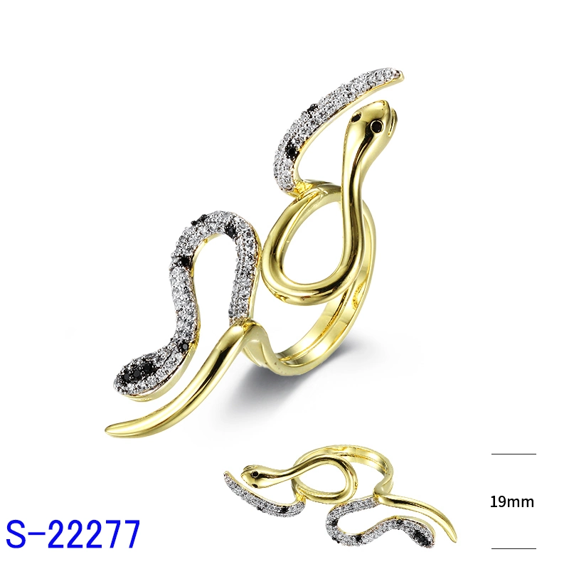 Mayorista 925 Sterling Plata Moda Joyería CZ Piedra Snake anillo Para la venta