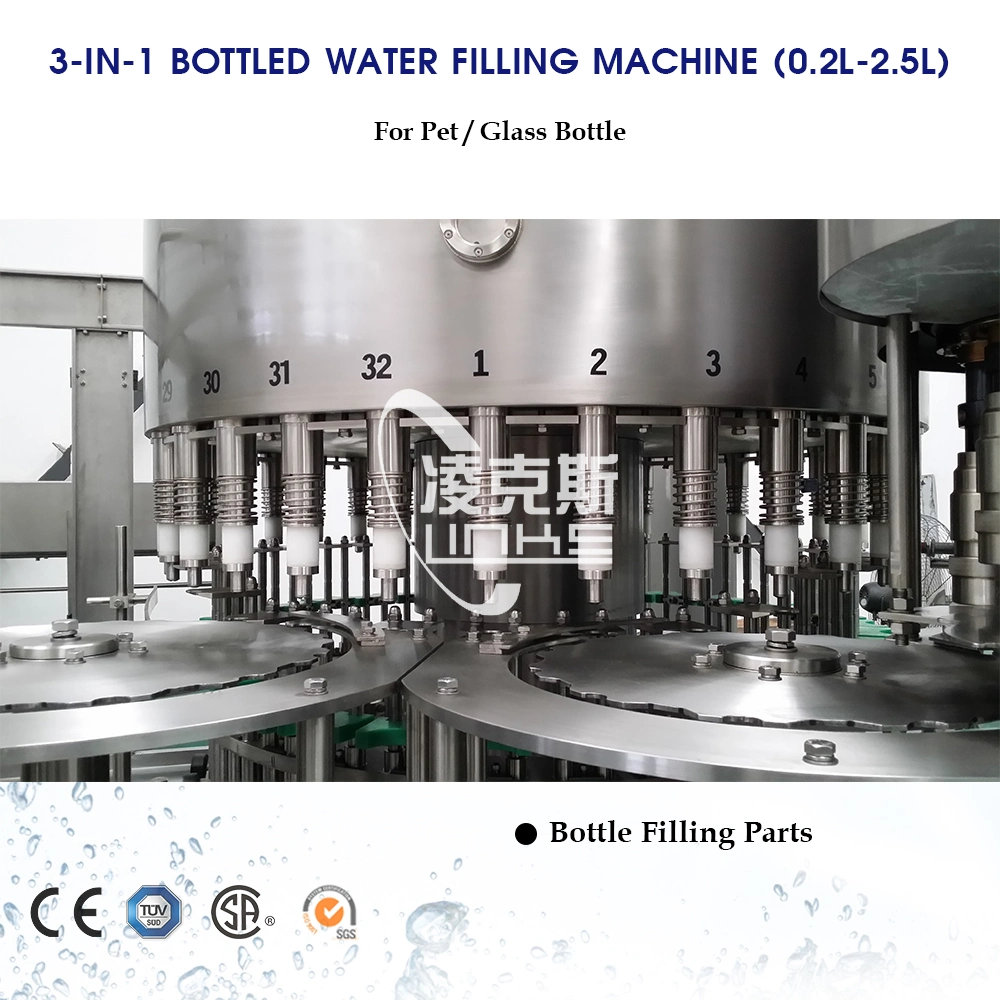 Maquinaria automática de alta presión para el embotellado de agua de lavado Llenado Capping