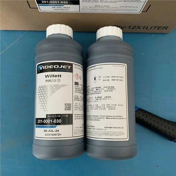 Willett Dod 201-0001-030 Videojet Ink 1000ml Universal Black Original for Videojet Large Character Printing Machine