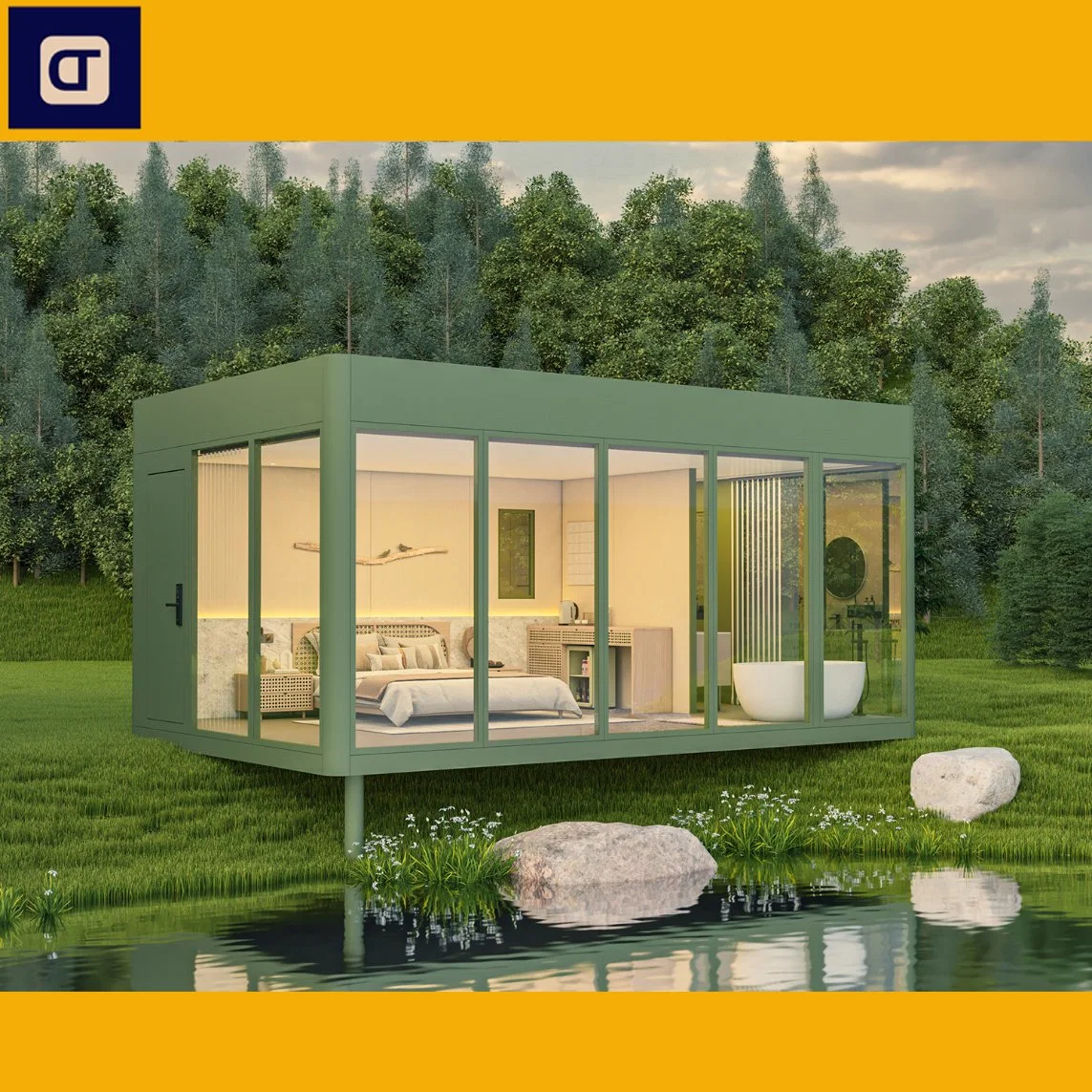 10,6 m² Easy-Assemble Flat-Pack Jardín Casa Glamping prefabricados