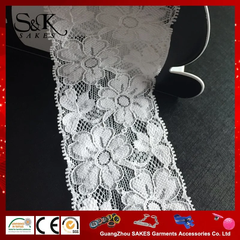 New Design 6cm Elastic Polyester Lace for Lady Clothing