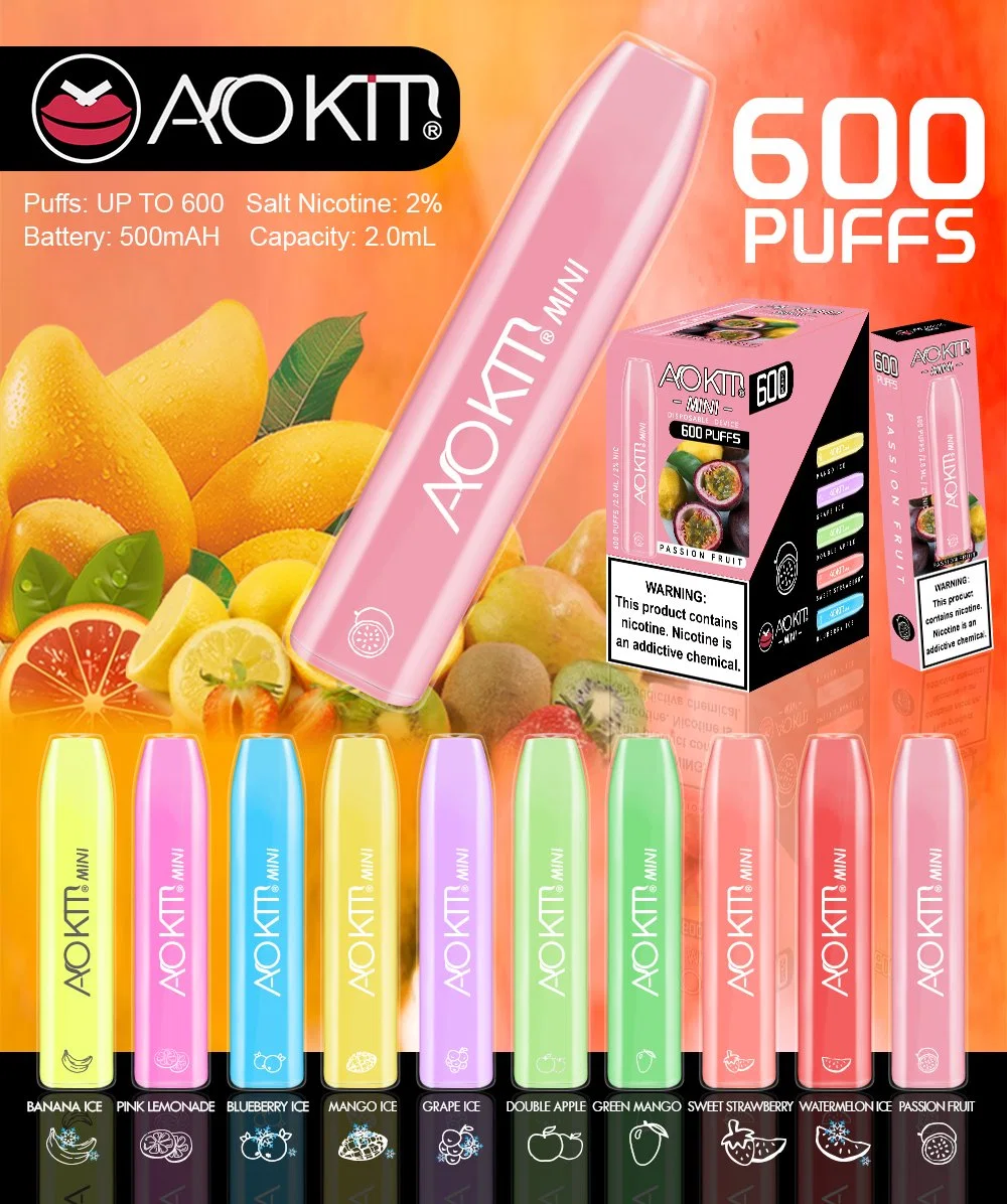 Aokit 600 inhalaciones Mini Bar Vape plumas Ecig desechables