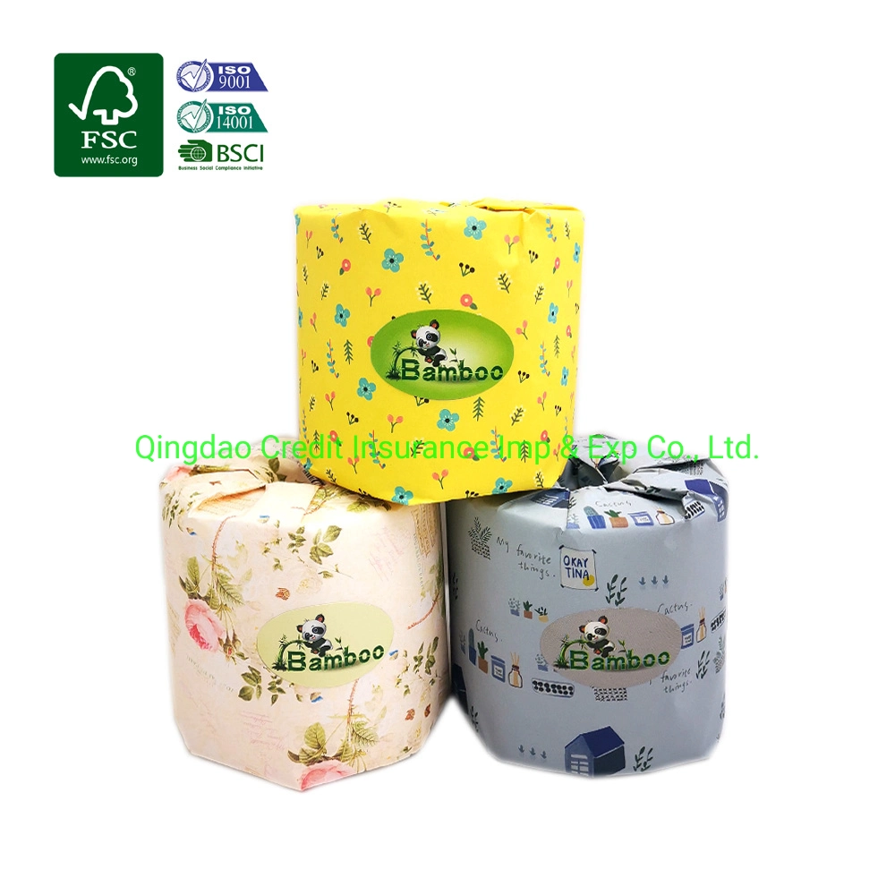 Environmentally Friendly White Bamboo Toilet Paper Rolls Individually Packaged