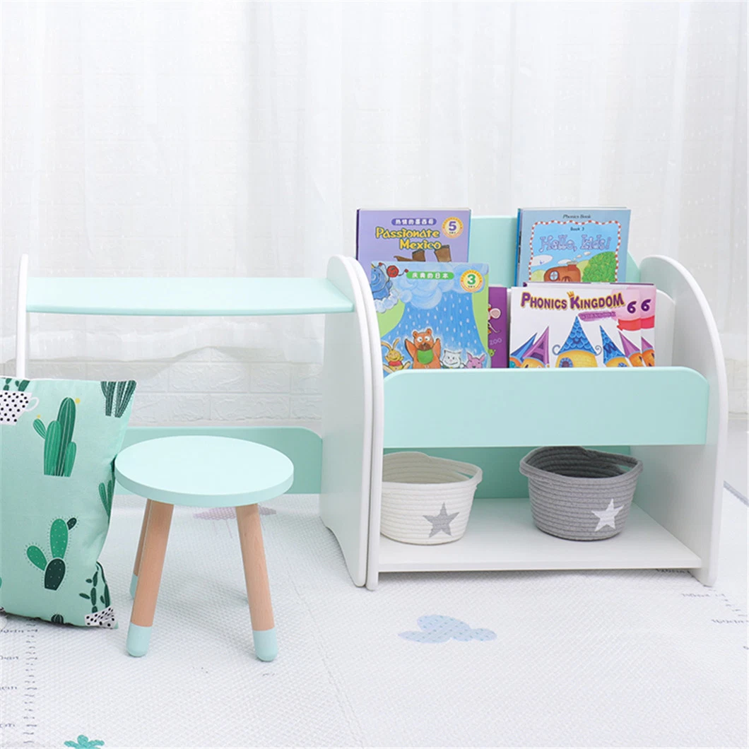 Kids Furniture Child Bookcase Wooden Bedroom Bookshelf and Table Set for Kids
