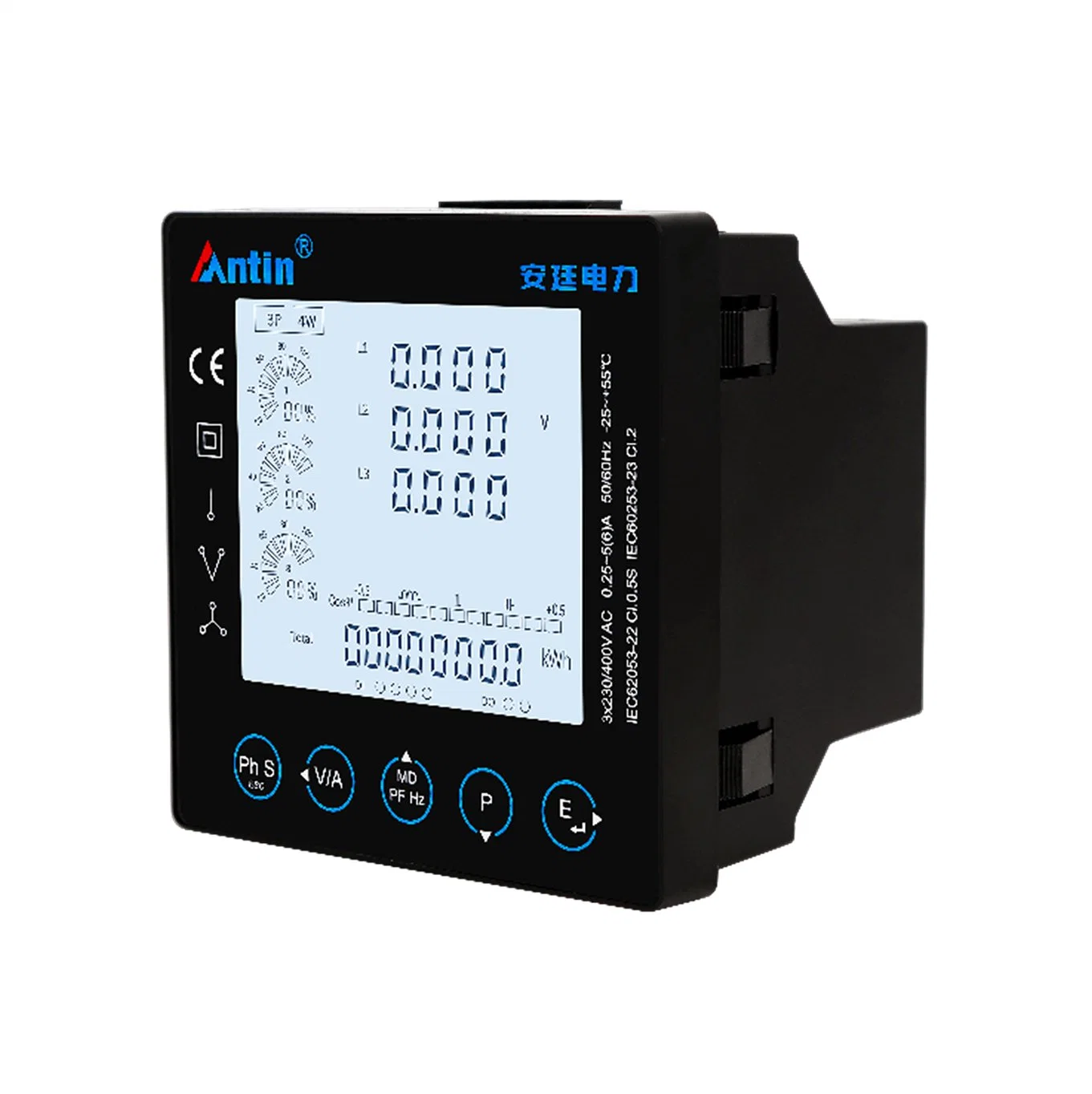 Atz2000 Digital Power Meter, Multifunction Panel Meter, 3 Years Warranty Electric Meter, Energy Meter