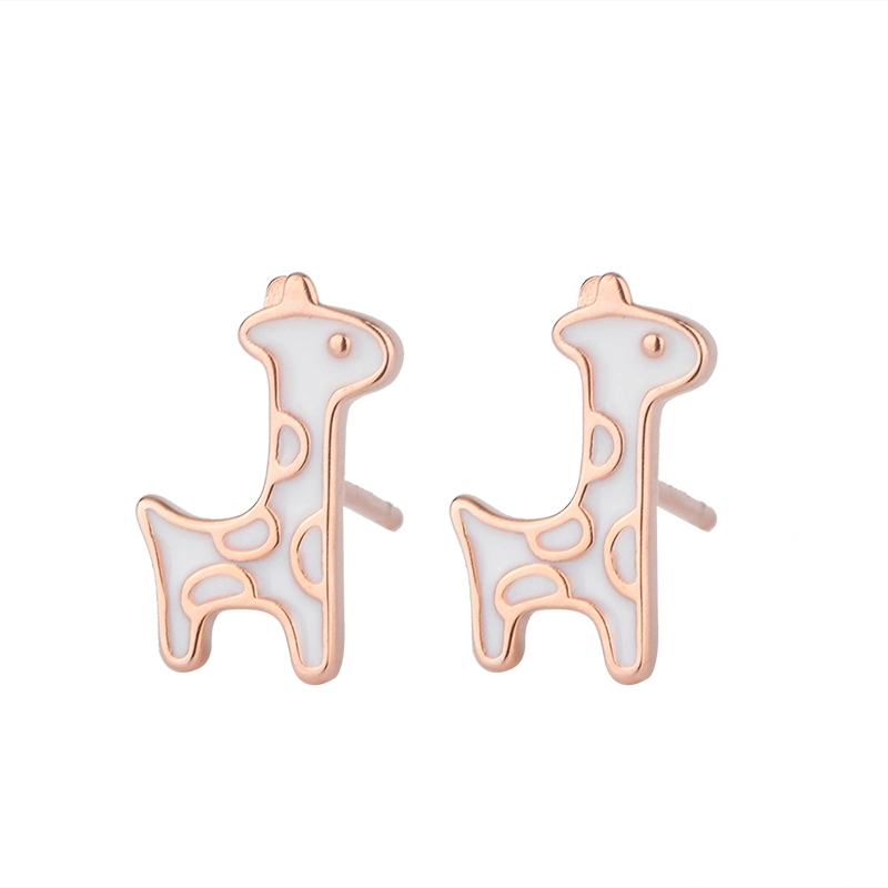 High quality/High cost performance  925 Sterling Silver Cute Giraffe Women Fashion Earrings Jewelry