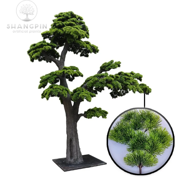 Pequenas Artificial Japão Pine Tree com folhas verde
