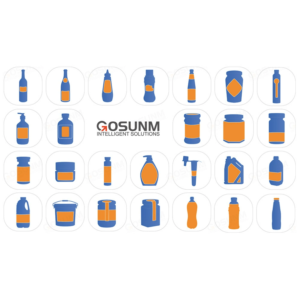 Gosunm Label Applicator Semi Automatic Wine Bottle Can Jars Cup Syringe Lip Balm Ampoule Bucket Tube Vial Pail Oval Wrap Around Bottle Labeling Machine