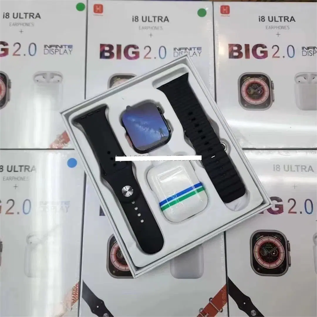 2023 Relógios mais recentes I8 Ultra Smart com auriculares S8 Relógio de fita de moda para telemóvel Sport
