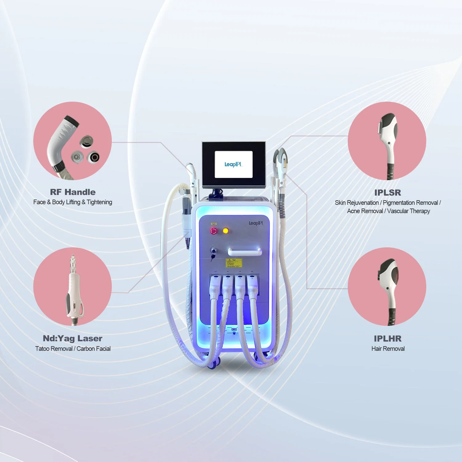 Último profesional 4 en 1 Multifunction RF Face Lift elight IPL Opt piel rejuvenecimiento Eliminación del vello