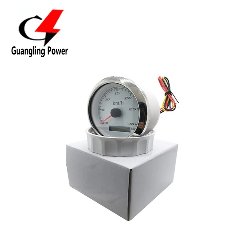 85mm Speedometer Gauge Pointer White Faceplate Digital Speed Meter Gauge 60km/H