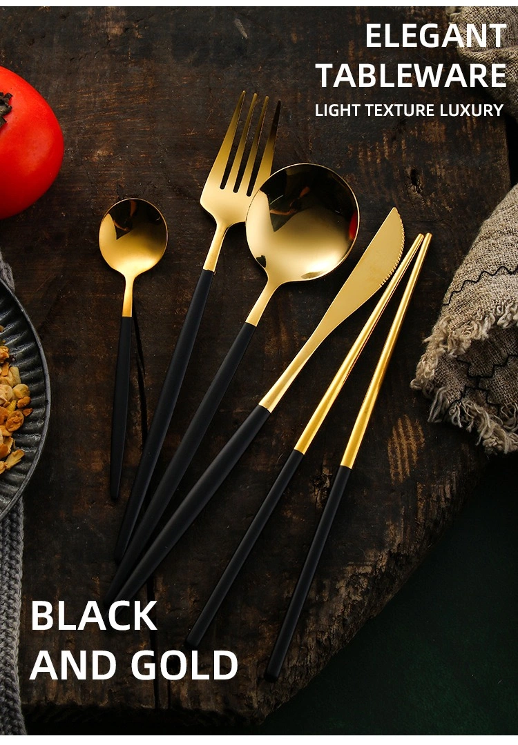 High quality/High cost performance Back Golded Stainless Steel Spoon Knife Fork