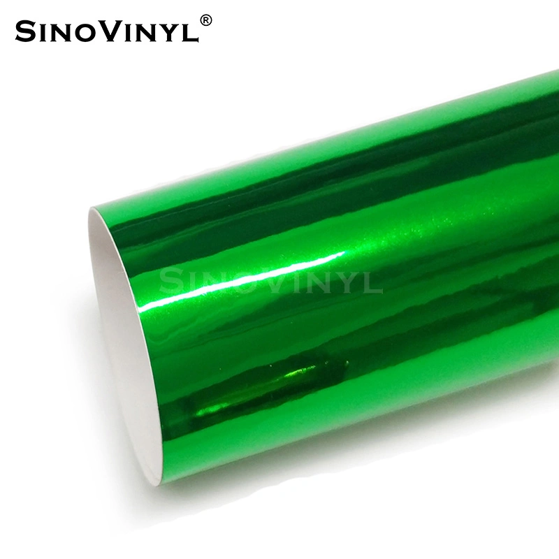 SINOVINYL DIY Craft Chrome Mirror Green Self Adhesive Vinyl Sheets Permanent Vinyl Stickers