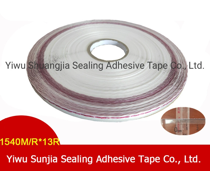 Printed Extended Liner Tape, Self-Adhesive Strips, Re-Sealable Bag Sealing Tape for Packing Bag (13mm)