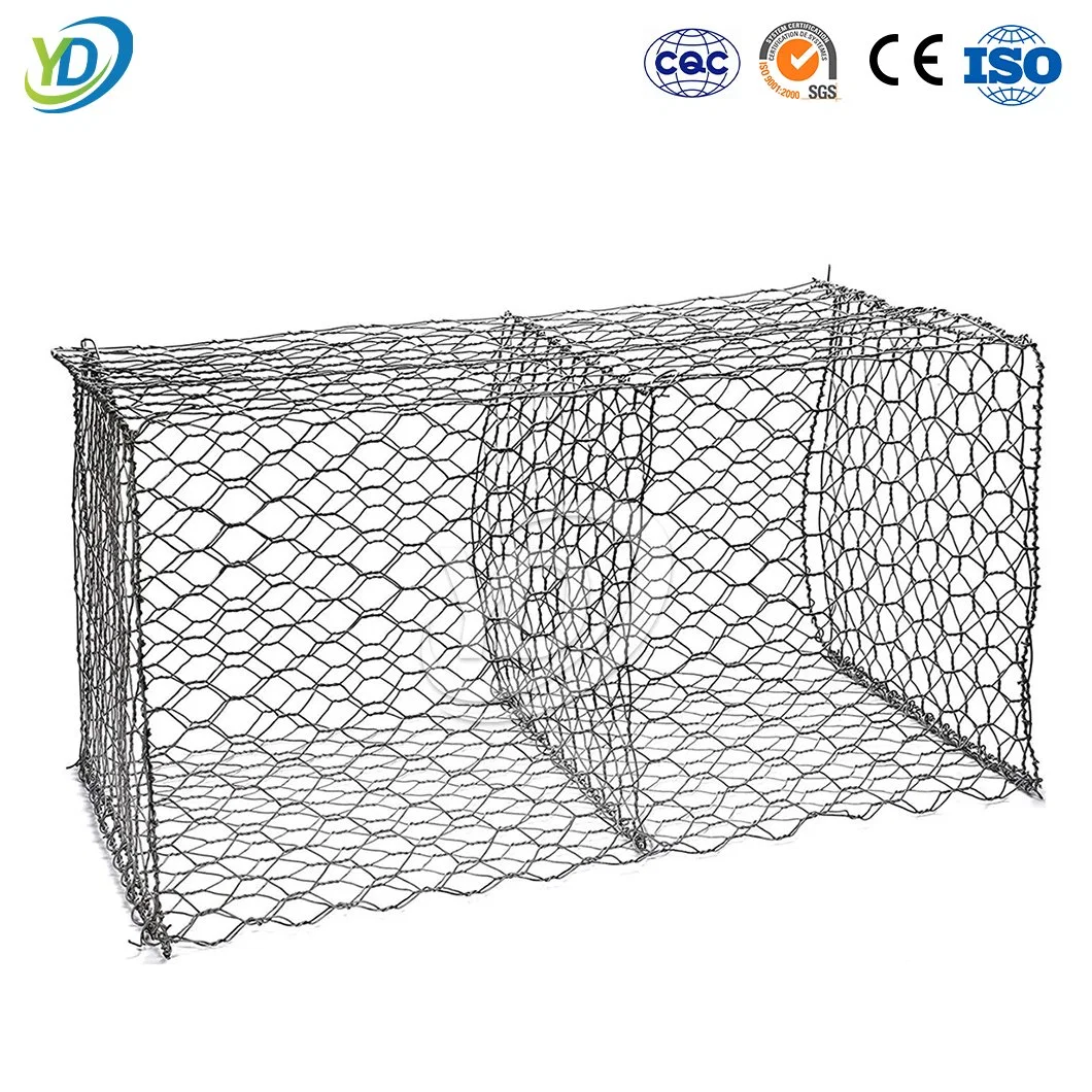 Yeeda 2m X 1m X 1m Cestas de gabion China Mayoristas 100X100X30 gabion 6X2X0.3m / 2X1X0.5m gabion con recubrimiento de PVC