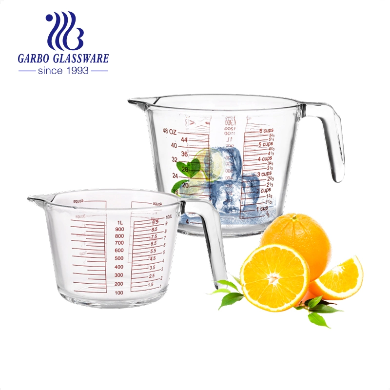 350ml 500ml 1L 1.5L Kitchenware Home Appliances Glass Jug with Handle Glass Mixing Cup for Kitchen Use