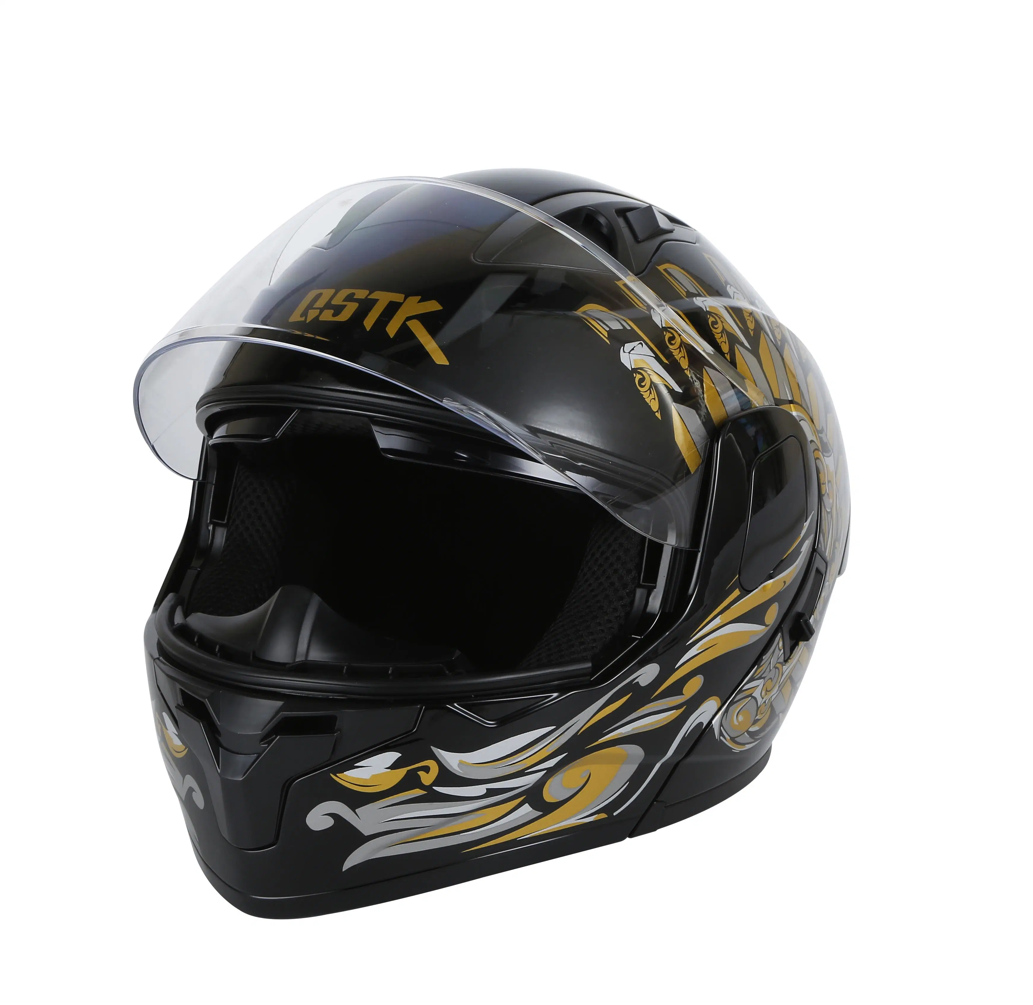 Motocicleta Cascos modulares de cara completa en doble visor plegable