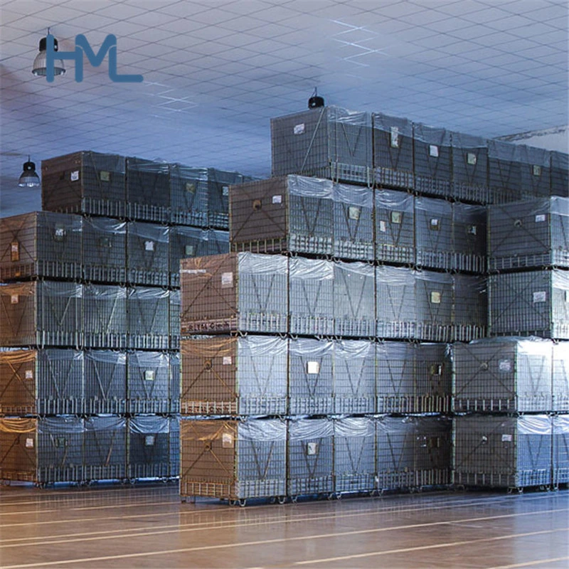 Galvanized Warehouse Durable Wire Mesh Bins for Pet Preform Storage