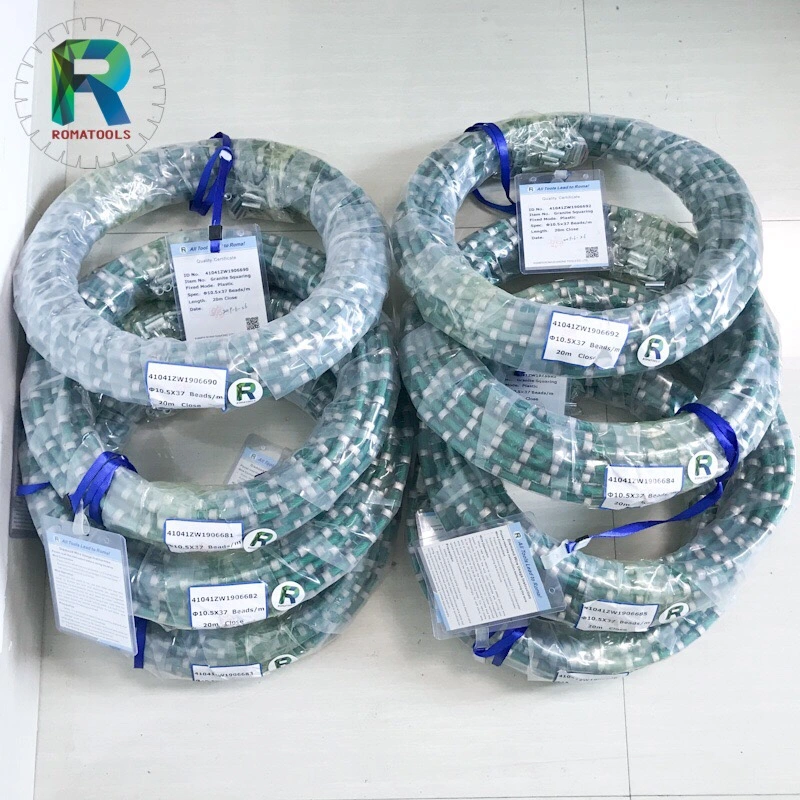 10.5mm X 37 Beads Diamond Wire Saw for Hard Granite Cutting From Romatools