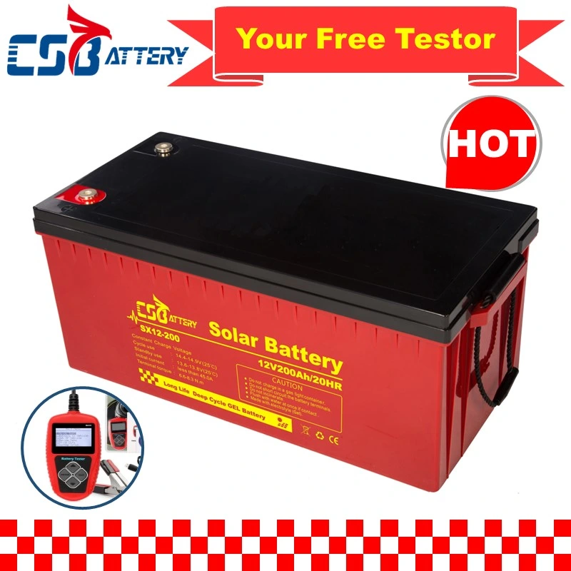 Csbattery 12V 100Ah/150AH/200Ah Gel Deep-Cycle Rechargeable Batterie de stockage pour panneau solaire/convertisseur/Power-Tool/UPS/Electric-Scooter/bicyclette/véhicule/Pack/6V/oec