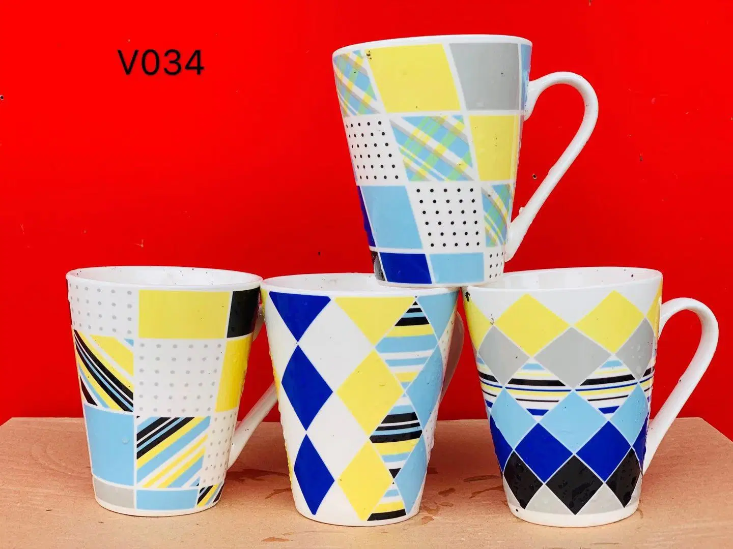 Premium Fancy Mugs Ceramic taza de café juego de 4