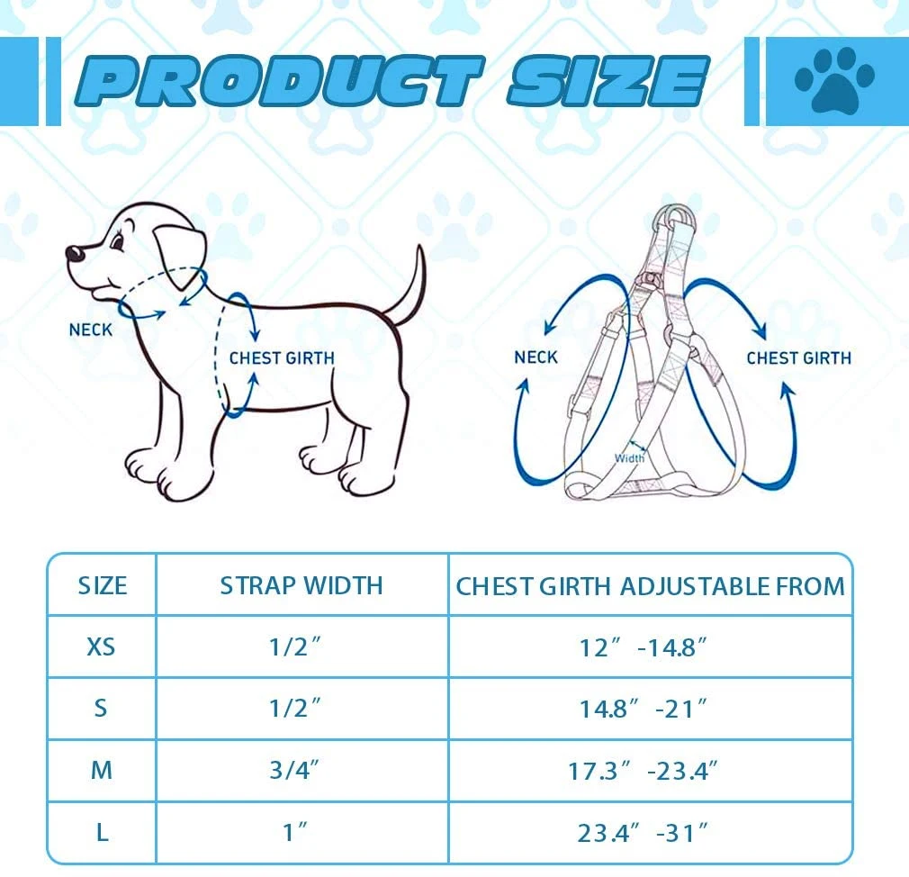 Paso Tela de nylon de alta calidad en el arnés para Perros Productos para mascotas