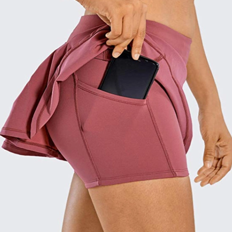 Wholesale/Supplier Women Yoga Skirt Sports Short Safe Comfortable Pocket Sexy Pleate Skirt